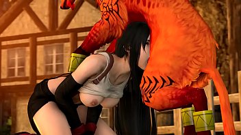 Tifa and Red XIII - blowjob