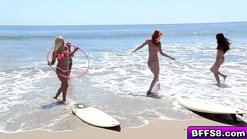 Hot surfer babes fucked by a hot life guard