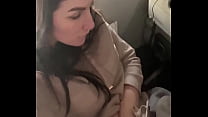 A porn star liza Virgin fucked herself on a plane
